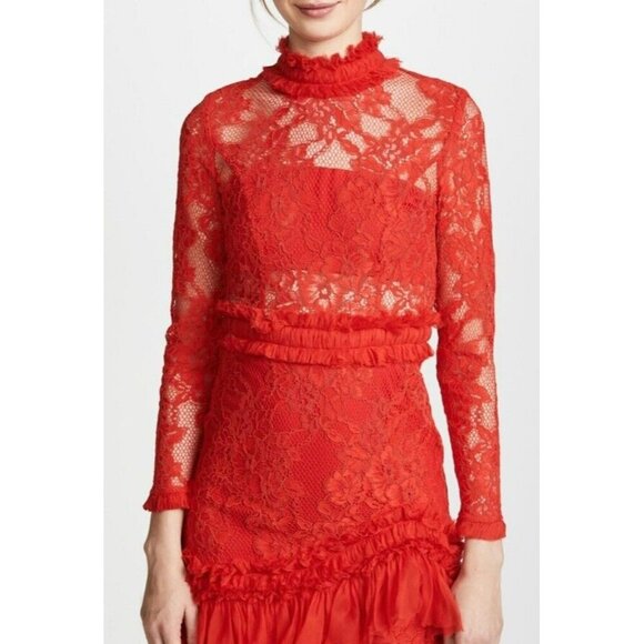 ALEXIS Wilhelmina Red Lace Mini Dress Sz XS - Picture 5 of 16